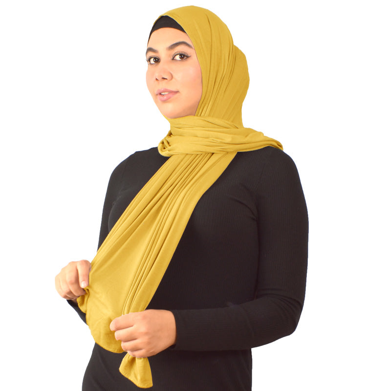 Premium Jersey Hijab in mustard color