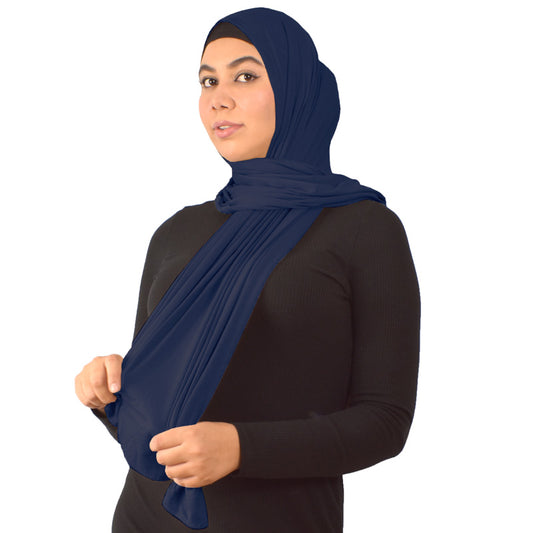 Premium Jersey Hijab in navy blue color